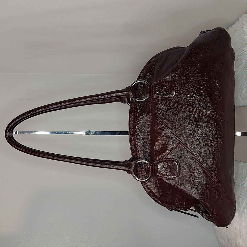 Hobo International Wrinkle Patent Leather Satchel Bag